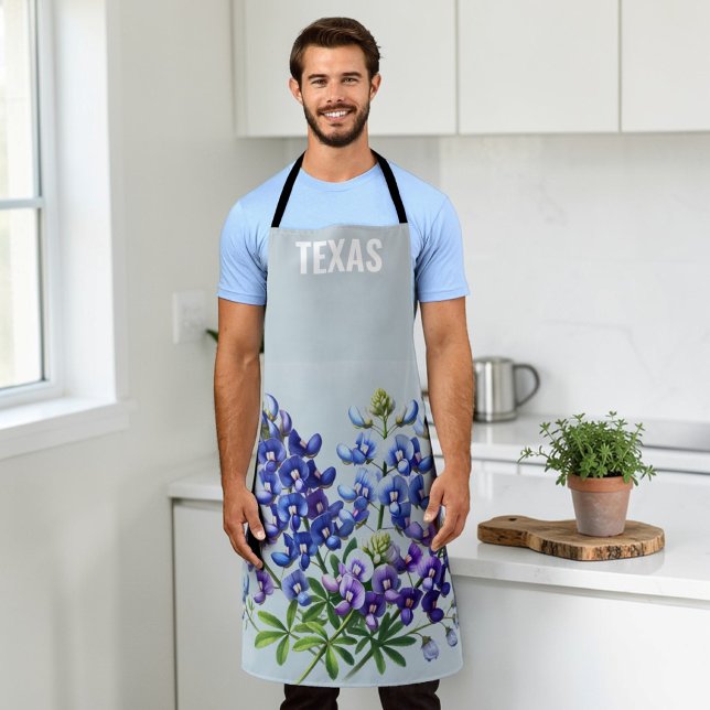 Bluebonnets Blue Flowers Texas Texan State Floral  Apron (Creator Uploaded)
