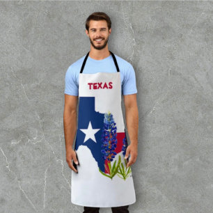 Bluebonnets Blue Flowers Texas Texan State Floral  Apron