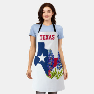 Bluebonnets Blue Flowers Texas Texan State Floral Apron
