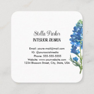 Bluebonnets Elegant Floral Texas Business Card