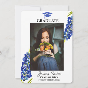 Bluebonnets Floral Graduation Announcement 