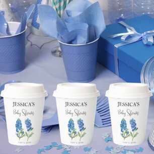 Bluebonnets Flowers Texas Baby Shower Girl Paper Cups