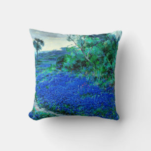 Bluebonnets in the Misty Morning Cushion
