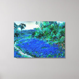 Bluebonnets in the Misty Morning, fine art Canvas Print