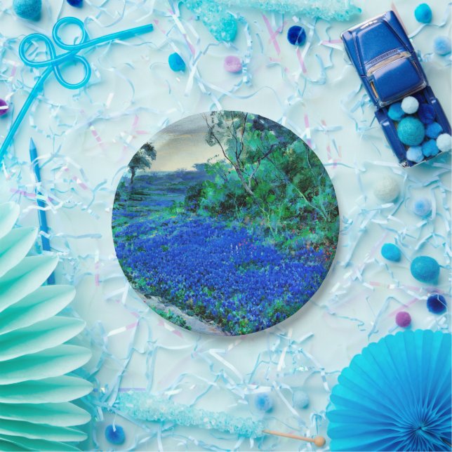Bluebonnets in the Misty Morning Paper Plate (Party)