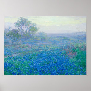 Bluebonnets near San Antonio, Texas by Onderdonk Poster