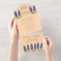 Bluebonnets Texas Baby Shower Gender Neutral