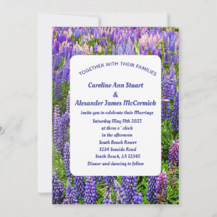 Bluebonnets Texas Blue Floral Elegant Wedding Invitation