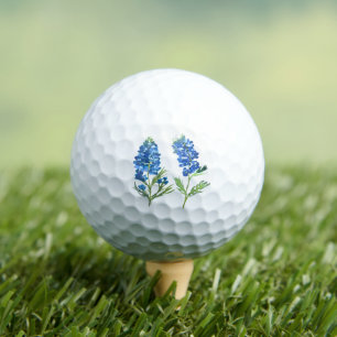 Bluebonnets Texas Blue Floral Golfer watercolor Golf Balls