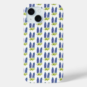 Bluebonnets Texas Blue Flowers Watercolor iPhone 15 Case