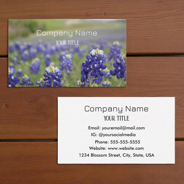 Bluebonnets Texas Company Floral Business Card (Creator Uploaded)