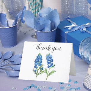 Bluebonnets Texas Flowers Baby Shower Thank you  Card
