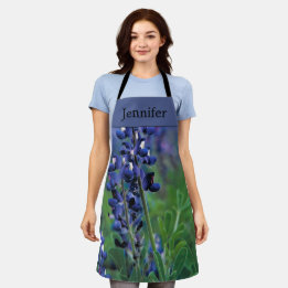 Bluebonnets Texas Flowers Blue Floral Lupine Apron