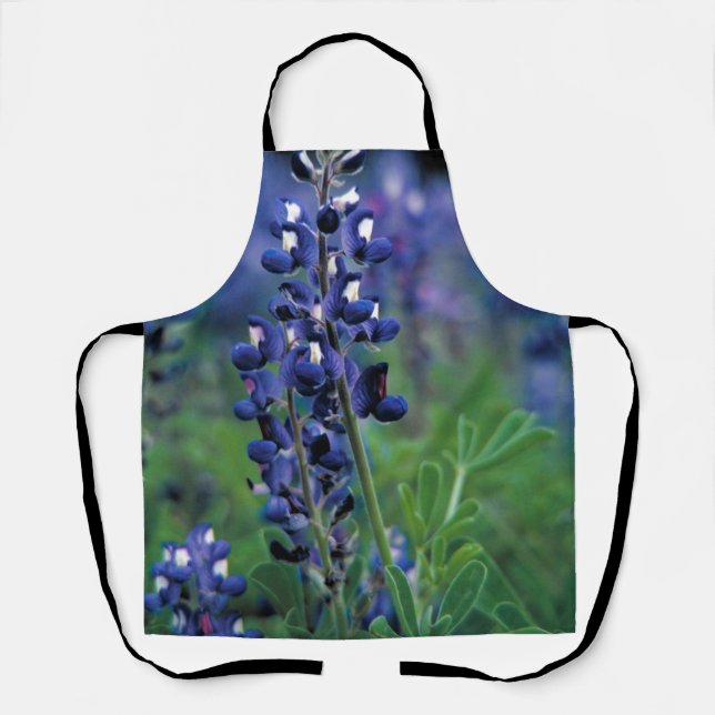 Bluebonnets Texas Flowers Blue Floral Lupine Apron (Front)