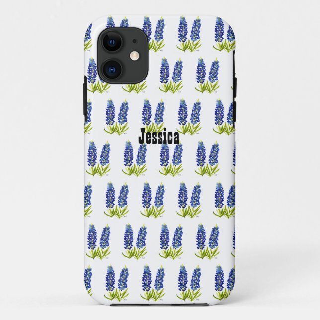 Bluebonnets Texas Flowers Wildflowers Watercolor Case-Mate iPhone Case (Back)
