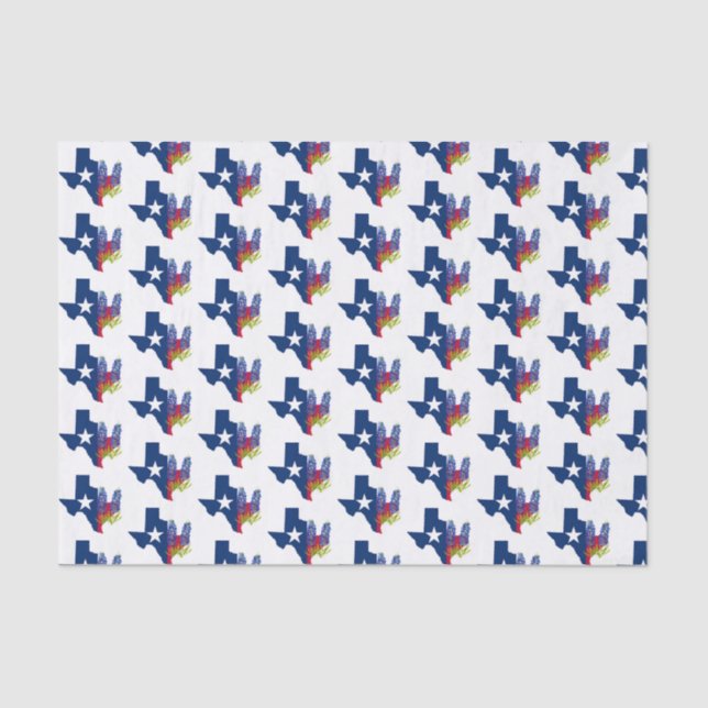 Bluebonnets Texas Flowers Wildflowers Watercolor  Tissue Paper (Front)