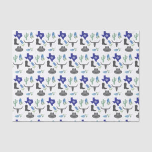 Bluebonnets Texas Flowers Wildflowers Watercolor  Tissue Paper