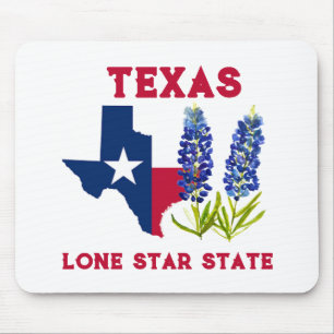 Bluebonnets Texas State Flowers Lupine Lone Star Mouse Pad