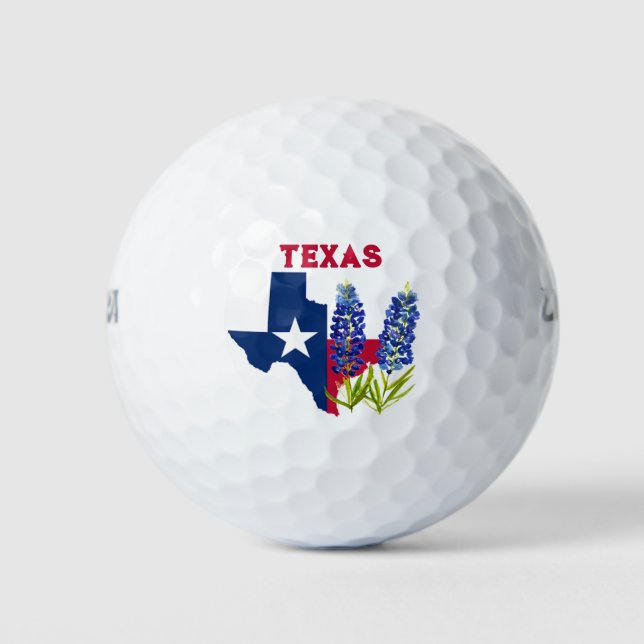 Bluebonnets Texas State Flowers Lupine Watercolor Golf Balls (Front)