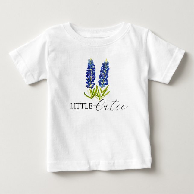 Bluebonnets Texas watercolor Floral Baby  T-Shirt (Front)