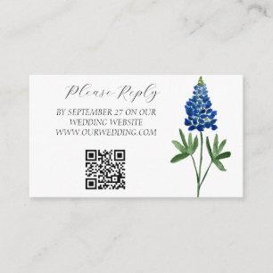 Bluebonnets Watercolor Flowers Floral Wedding  Enclosure Card