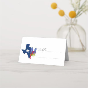 Bluebonnets Watercolor Texas Flower Floral Wedding Place Card