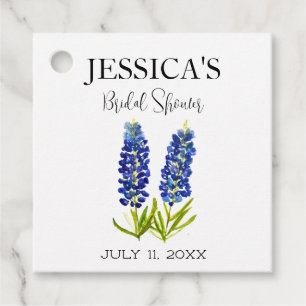 Bluebonnets Wildflower Blue Flowers Bridal Shower Favour Tags