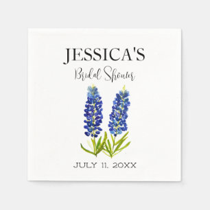 Bluebonnets Wildflower Blue Flowers Bridal Shower Napkin