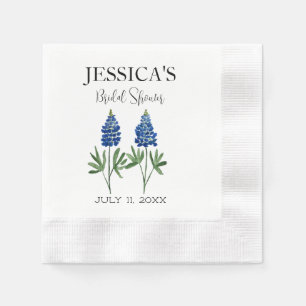 Bluebonnets Wildflower Blue Flowers Bridal Shower Napkin