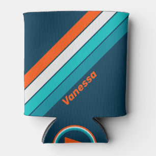 Bluebottle Echo Stripes with Name Can Cooler