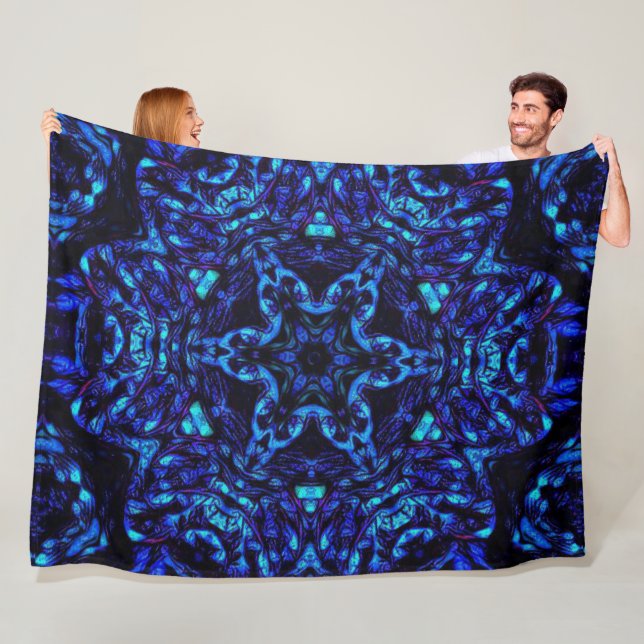 Blued Up Fleece Blanket (In Situ)