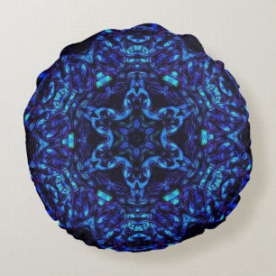 Blued Up Round Cushion