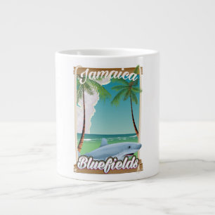 Bluefields, Jamaica beach vacation poster. Large Coffee Mug
