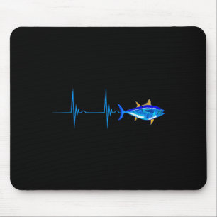 Bluefin Tuna Heartbeat Ekg Pulseline Deep Sea Fish Mouse Pad