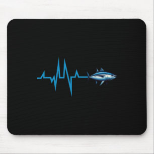 Bluefin Tuna Heartbeat Ekg Pulseline Deep Sea Fish Mouse Pad