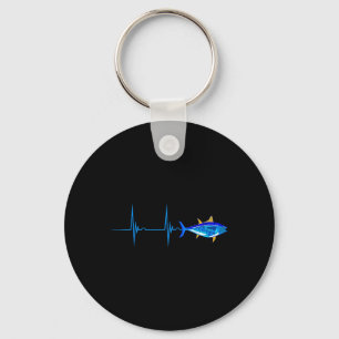 Bluefin Tuna Heartbeat Ekg Pulseline Fish Deep Sea Key Ring