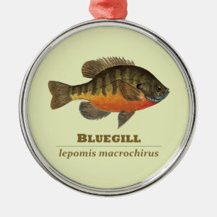 Bluegill Bream Fishing Metal Tree Decoration