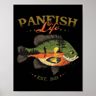 Bluegill Fish Panfish Life Est 2021 Fishing Fisher Poster
