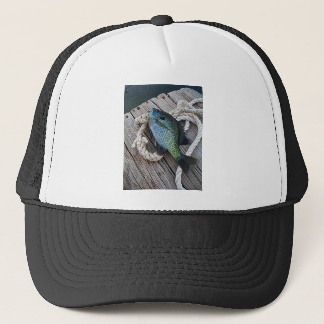 bluegill on dock trucker hat (Front)