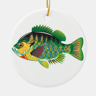 Bluegill Panfish Vector Ceramic Tree Decoration