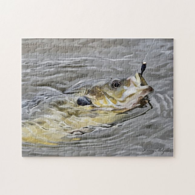 Bluegill Takes The Bait Jigsaw Puzzle (Horizontal)