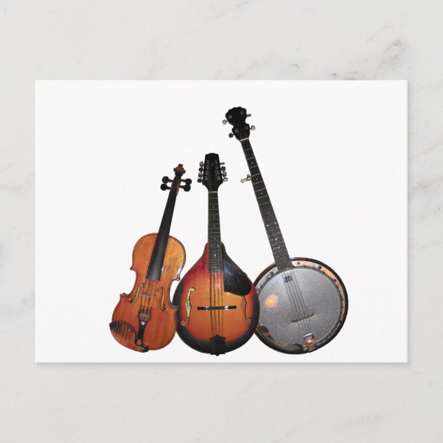 Bluegrass Band Cartoon Postcard (Front)