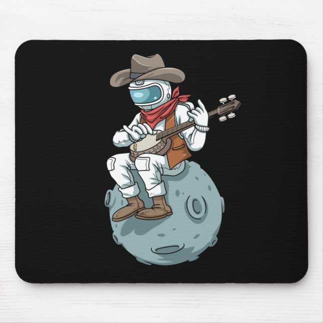 Bluegrass Banjo Country Music Banjo Gift Cowboy Mouse Pad (Front)