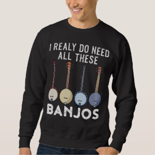 Bluegrass Banjo Country Music Stringband Banjo Sweatshirt