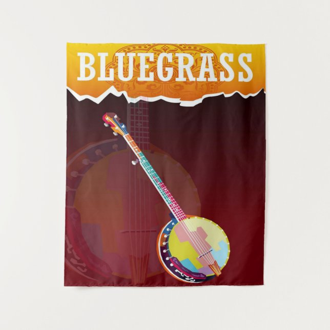bluegrass banjo tapestry (Front)