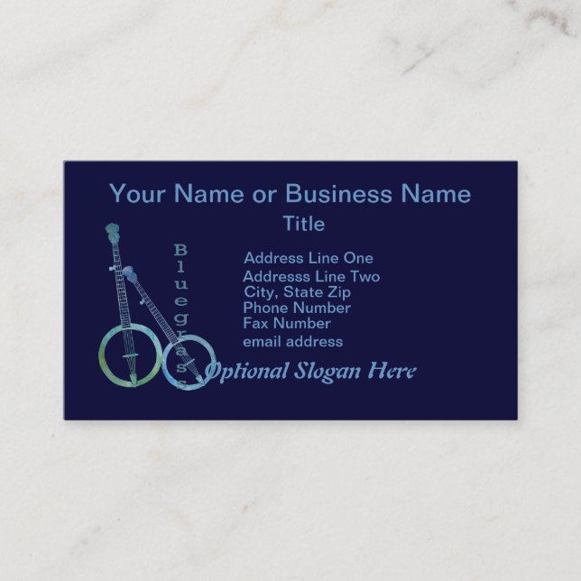 Bluegrass Banjos Business Card (Front)