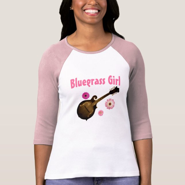 "Bluegrass Girl" Jersey T~shirt SIZE: Large (PINK) T-Shirt (Front)