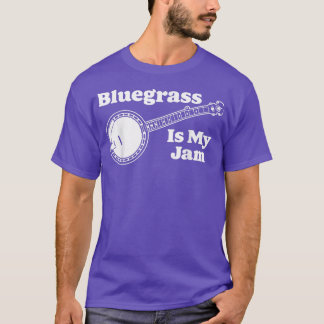 Bluegrass Is My Jam! Funny Banjo Music Vintage Gra T-Shirt