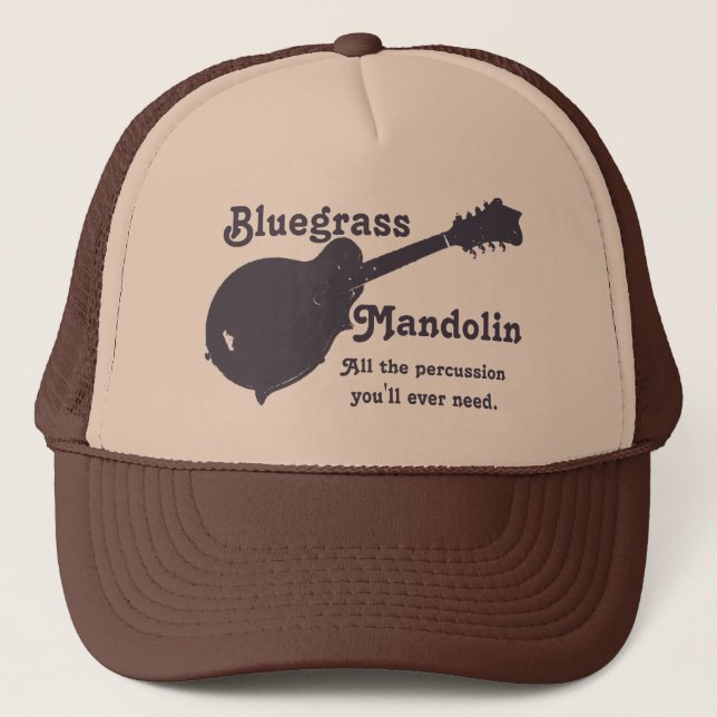 Bluegrass Mandolin - All the Percussion You Need Trucker Hat (Front)