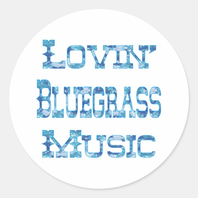 Bluegrass Music Classic Round Sticker (Front)